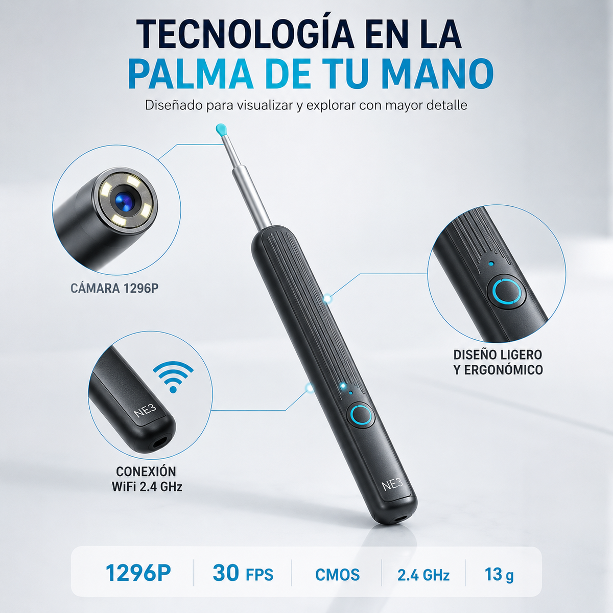 OtoVista - Limpiador de Oídos con Cámara HD WiFi