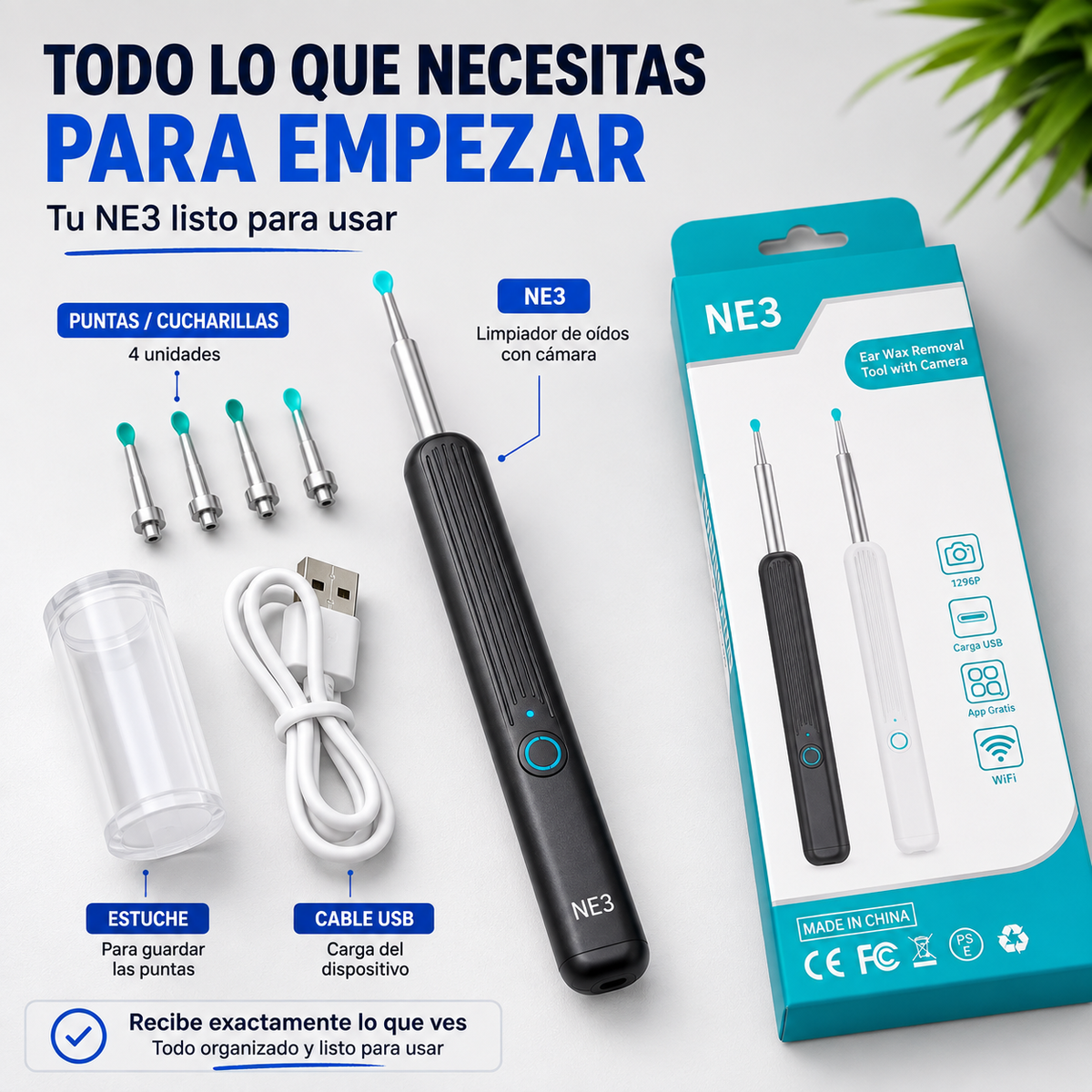 OtoVista - Limpiador de Oídos con Cámara HD WiFi